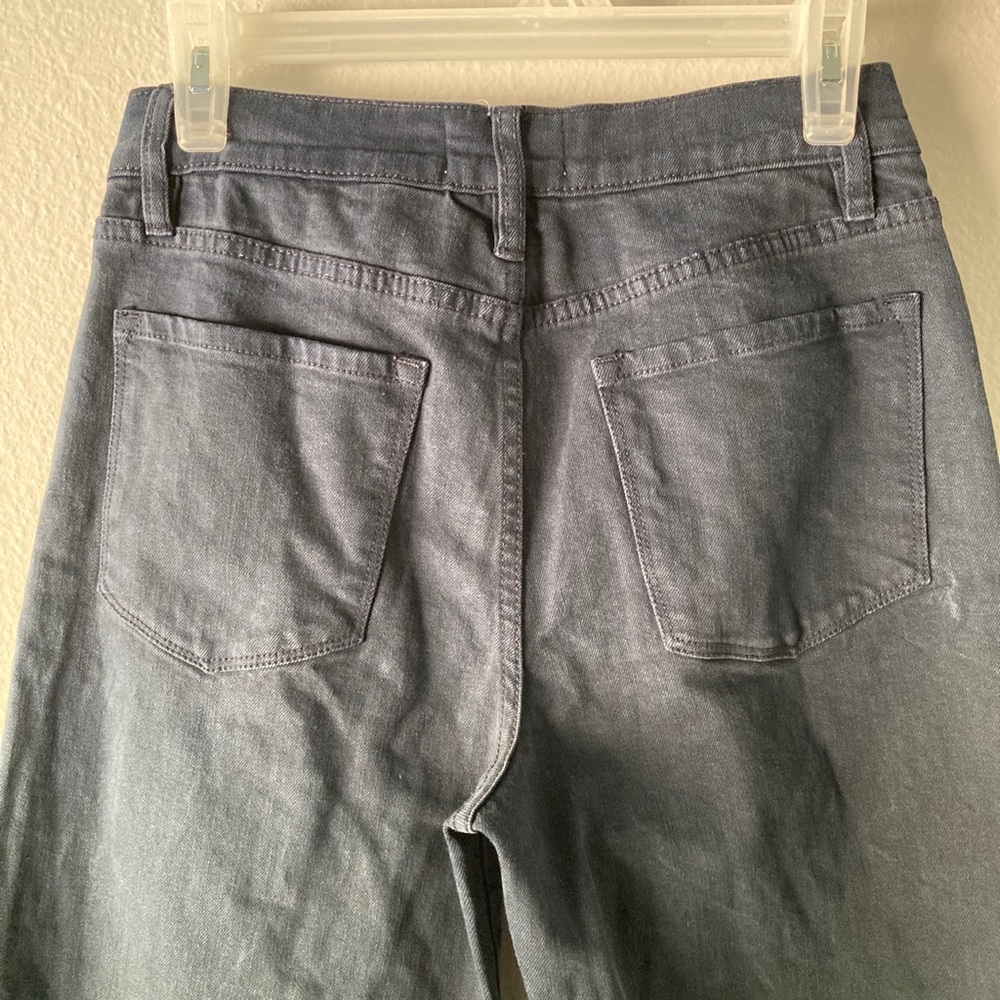 FRAME Navy Wide Leg Cropped Raw Hem Jeans 26 - Picture 11 of 11